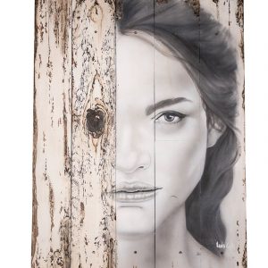 CUADRO ROSTRO OJO DE MADERA