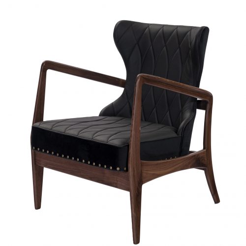 SILLON OCASIONAL MID CENTURY NEGRO